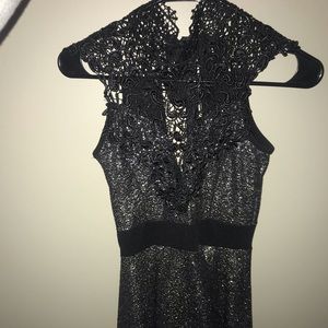 Black dress with skater shirt bottom